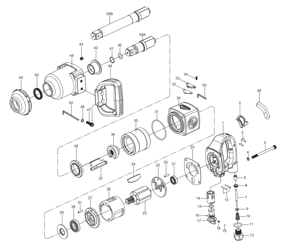 Fig-0 Diagram and Parts List for CP7783  Chicago Pneumatic Wrench